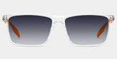 Active Rectangle Clear Orange Glasses