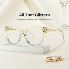 Kiera Cat-eye Green Glasses