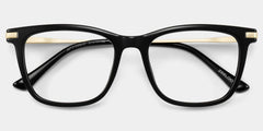 Selena Rectangle Black Glasses