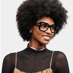 Neon Square Black Glasses
