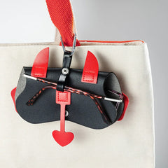 Black Red Little Devil Eyeglasses Bag With Hook