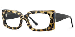Orduno Rectangle Brown Leopard Glasses