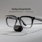 Fletcher Rectangle Black Glasses
