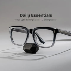 Fletcher Rectangle Black Glasses