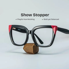 Mirta Square Black Pink Glasses