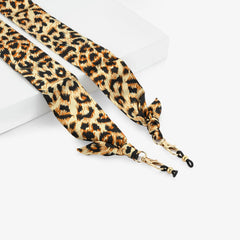 Vintage Trendy Brown Leopard Scarf Glasses Chain