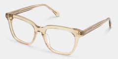 Angela Beige Rectangle Glasses