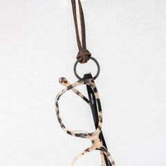 Adjustable Eyeglasses Leather Strap Alloy Ring