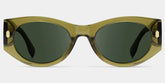 Reina Geometric Green Polarized Sunglasses