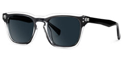 Liam Rectangle Black Clear Sunglasses