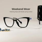 Celeste Black Cat-eye Glasses