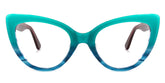 Claudette Cat Eye Blue-Green Glasses