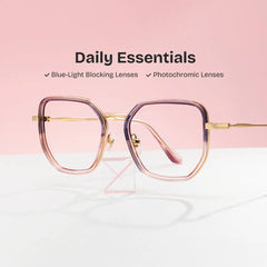 Levi Geometric Grey Pink Glasses