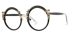 Nelida Round Black Gold Glasses