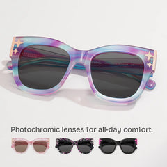 Minfia Square Blue Purple Glasses