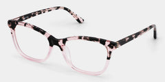 Bella Pink Tortoise Rectangle Glasses