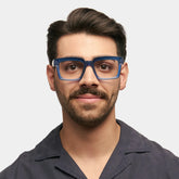 Amadeo Rectangle Blue Glasses