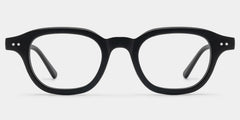 Amber Square Black Glasses