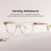 Angela Beige Rectangle Glasses