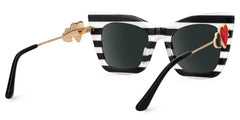 Cagle Cateye Black-White Glasses