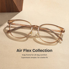 Amanda Rectangle Beige Glasses