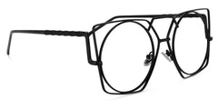 Evette Geometric Black Glasses
