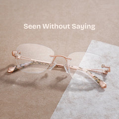Seth Rectangle Rose Gold Glasses
