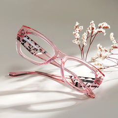 Skylar Butterfly Clear Pink Glasses