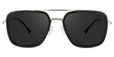 Nayeli Aviator Black-Silver Sunglasses