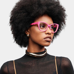 Blaise Cat-Eye Pink Green Glasses