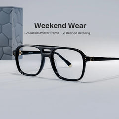 Athena Aviator Black Glasses