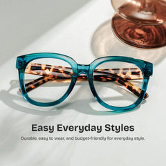 Harrell Square Dark-Green Glasses