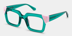 Sarah Square Green Pink Glasses