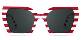 Pavia Butterfly Red Striped Glasses