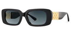 Jonas Rectangle Black Sunglasses