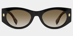 Reina Geometric Black Polarized Sunglasses