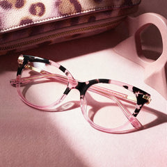 Mailyn Round Pink Tortoise Glasses