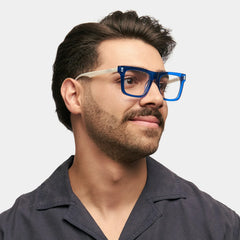 Matthews Square Blue Glasses