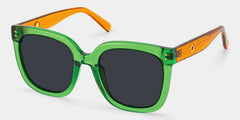 Ebony Square Green Glasses