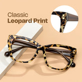 Tessia Square Brown Leopard Glasses