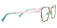 Foday Geometric Pink Green Glasses