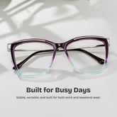 Krystle Square Purple-Blue Glasses