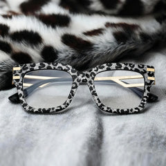 Lidia Square Gray Leopard Glasses