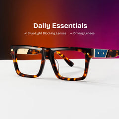 Trent Rectangle Tortoise Glasses