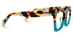 Benitez Square Peacock-Blue Glasses