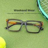 Troy Rectangle Light Gray Glasses