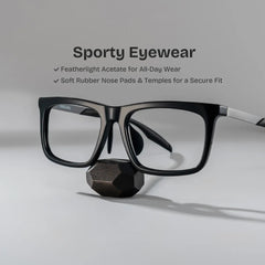 Ease Rectangle Black Glasses