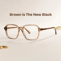 Clementine Light Brown Square Glasses