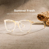 Julia Yellow Rectangle Glasses