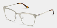 Cleo Browline Silver Glasses